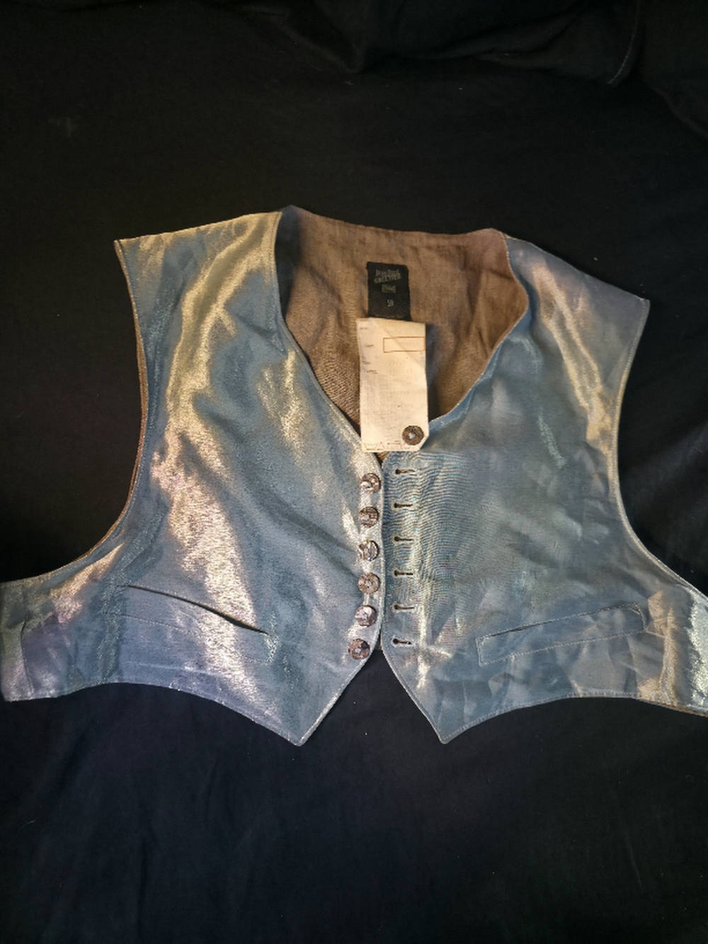 JEAN PAUL GAULTIER SS1994 TATUOGE, MOIRÉ CROP VEST